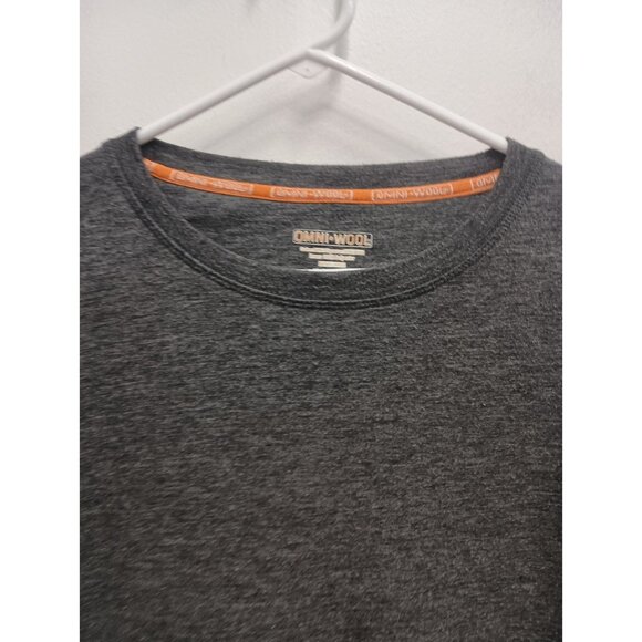 Omni-Wool Mens Base Layer T-Shirt Large Gray Wool Blend Long Sleeve Pullover - Picture 2 of 8
